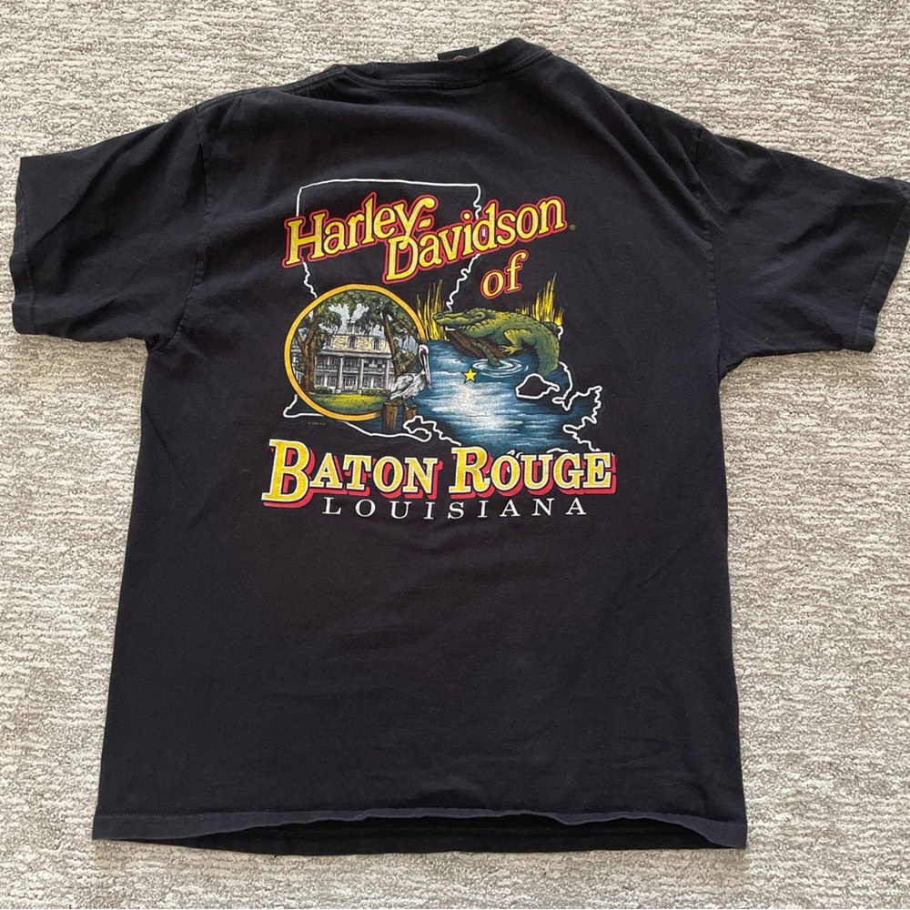 Harley Davidson Baton Rouge Graphic Pocket Tee Men’s Large Short Sleeve Black